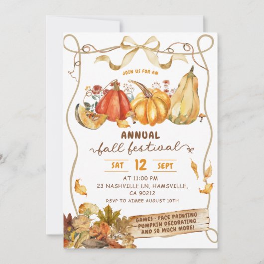 Rustic Fall Harvest Festival Invitation (Devant)
