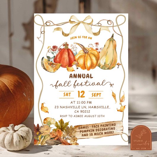 Rustic Fall Harvest Festival Invitation Kaart