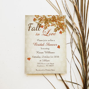 Rustic Fall in Love Bridal Shower Invitation