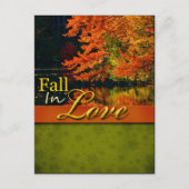Rustic Fall In Love Carte Postale Mariage (Devant)