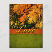 Rustic Fall In Love Carte Postale Mariage (Devant)