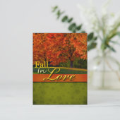 Rustic Fall In Love Carte Postale Mariage (Debout devant)