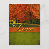 Rustic Fall In Love Carte Postale Mariage (Devant)