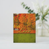 Rustic Fall In Love Carte Postale Mariage (Debout devant)