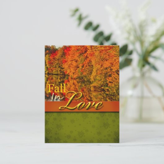 Rustic Fall In Love Carte Postale Mariage (Debout devant)