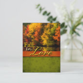 Rustic Fall In Love Carte Postale Mariage (Debout devant)