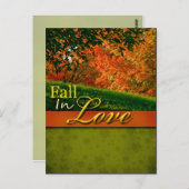 Rustic Fall In Love Carte Postale Mariage (Devant / Derrière)