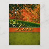 Rustic Fall In Love Carte Postale Mariage (Devant)