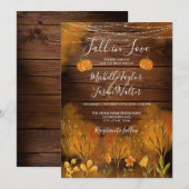 Rustic Fall in Love Herfst Bloemige Botanic Pompoe Kaart (Voorkant / Achterkant)