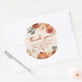 Rustic Fall in Love Pompoen Herfst Bruidsuitnodigi Ronde Sticker (Envelop)