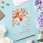 Rustic Fall in Love Pumpkins Fall Bridal Shower Acryl Uitnodigingen (Insitu (Huwelijk))