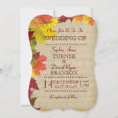 Rustic Fall laat muziekblad uitnodigen voor bruilo Kaart (Voorkant)