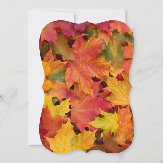 Rustic Fall laisse Faire-part de mariage de feuill (Dos)