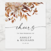 Rustic Fall laisse Mariage Étiquette de bouteilles (Étiquettes simples)