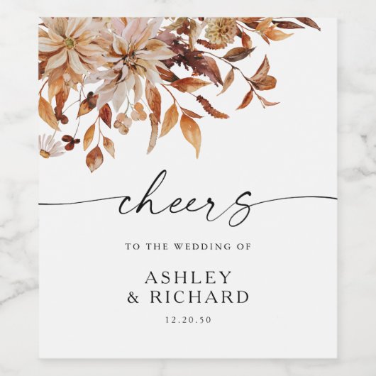 Rustic Fall laisse Mariage Étiquette de bouteilles (Étiquettes simples)