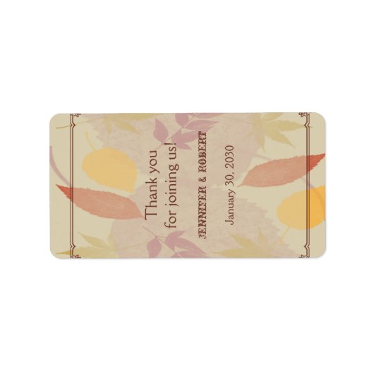 Rustic Fall laisse Mariage Lip Balm Étiquette (Devant)