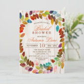 Rustic Fall laisse Wreath Bridal Show Invitation (Debout devant)