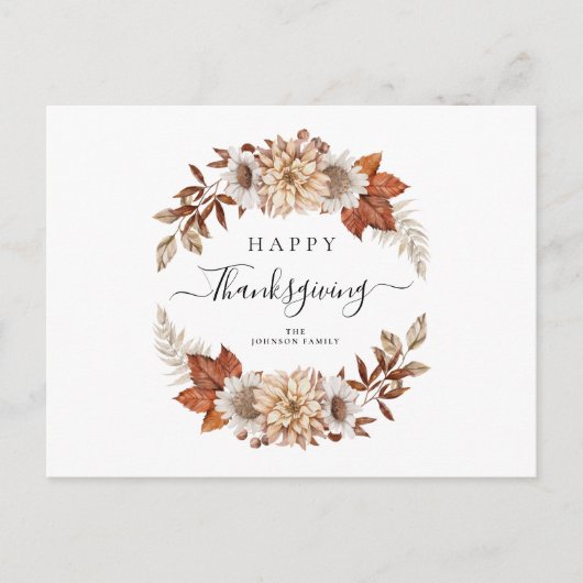Rustic Fall Leaves Happy Thanksgiving Briefkaart (Voorkant)