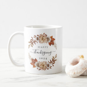 Rustic Fall Leaves Happy Thanksgiving Koffiemok