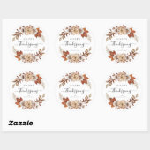 Rustic Fall Leaves Happy Thanksgiving Ronde Sticker (Vel)