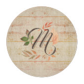 Rustic Fall Leaves Monogram Snijplank (Voorkant)