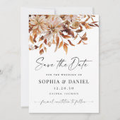 Rustic Fall Leaves Save The Date Card (Devant)