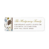 Rustic Fall Leaves Swirls Holiday Return Address Etiket (Voorkant)