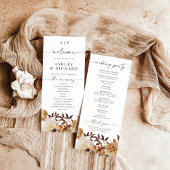 Rustic Fall Leaves Wedding Program Programma