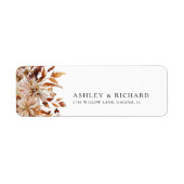 Rustic Fall Leaves Wedding Retour Adreslabel Etiket (Voorkant)