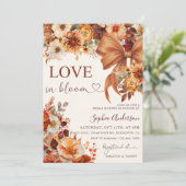 Rustic Fall Love In Bloom  Bridal Shower Party Kaart (Staand voorkant)