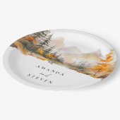 Rustic Fall Mountain Pine Forest Wedding Papieren Bordje (Gekanteld)