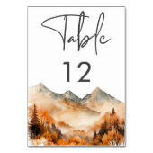 Rustic Fall Mountain Scene Watercolor Wedding Kaart (Voorkant)