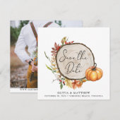 Rustic Fall Photo Boho Boho Slice Save the Date (Devant / Derrière)