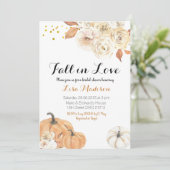 Rustic Fall Pompoen Liefde Bruiloft Feest Kaart (Staand voorkant)