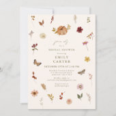 Rustic Fall Pumpkin Floral Bridal Shower Kaart (Voorkant)