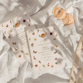 Rustic Fall Pumpkin Floral Bridal Shower Kaart