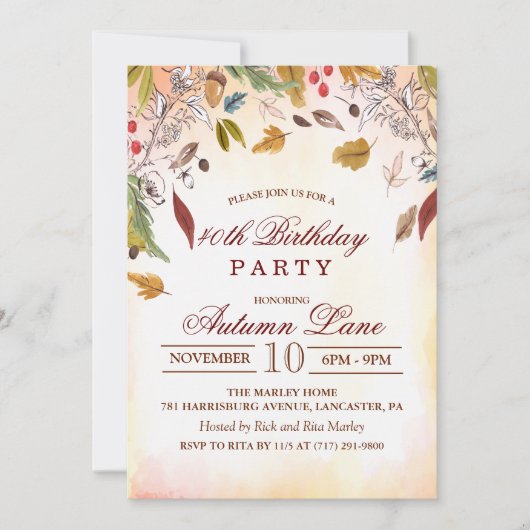 Rustic Fall quitte Anniversaire Fête Invitation (Devant)