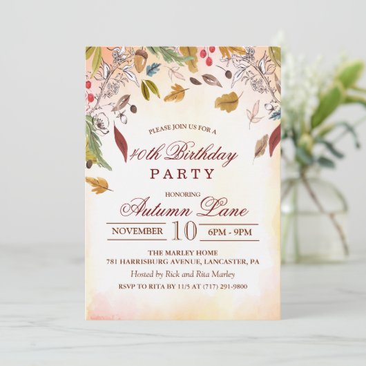 Rustic Fall quitte Anniversaire Fête Invitation (Debout devant)