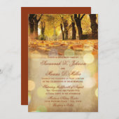 Rustic Fall quitte Automne Mariage Invitations (Devant / Derrière)