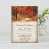 Rustic Fall quitte Automne Mariage Invitations (Debout devant)