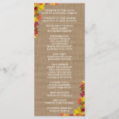 Rustic Fall quitte Burlap Wedding Programme Person (Dos)