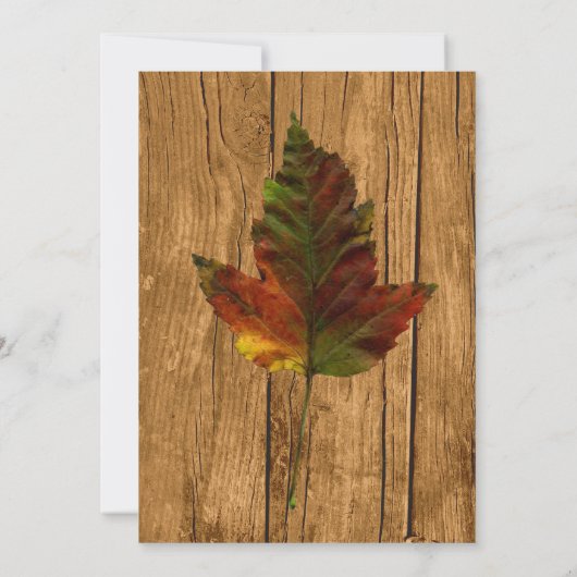 Rustic Fall quitte Faire-part de mariage (Dos)