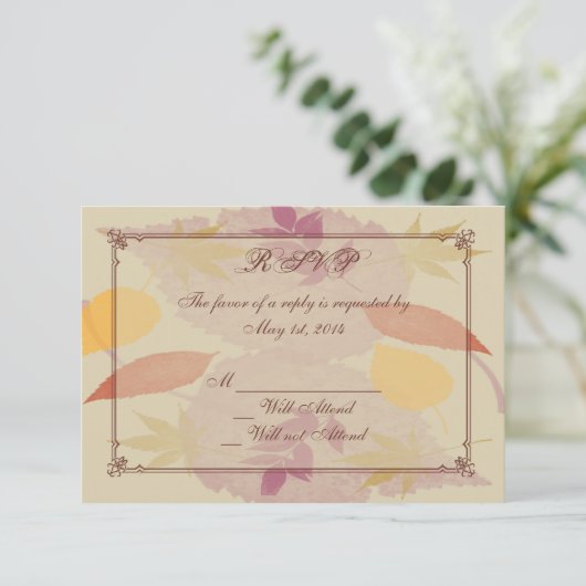 Rustic Fall quitte la carte de réponse Mariage (Debout devant)