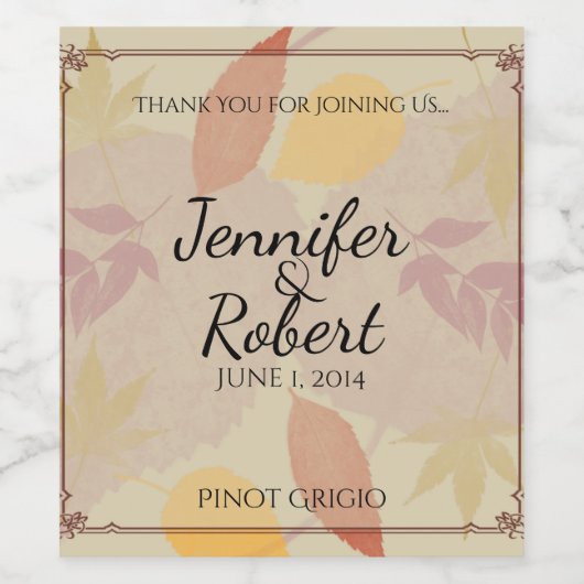 Rustic Fall quitte le Étiquette de vin (Étiquettes simples)