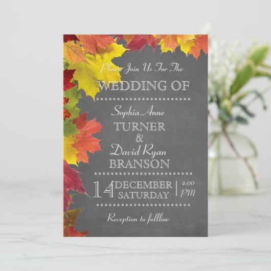 Rustic Fall quitte le Faire-part de mariage Chalkb (Debout devant)