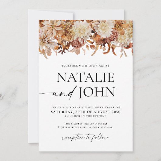 Rustic Fall quitte le Faire-part de mariage Mariag (Devant)