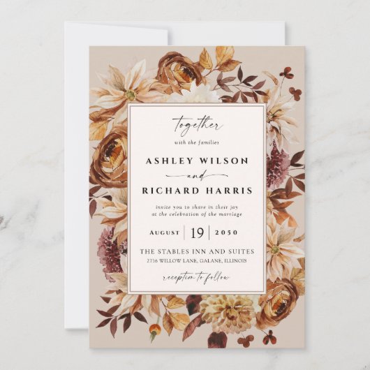 Rustic Fall quitte le Faire-part de mariage Mariag (Devant)