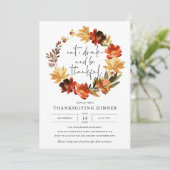 Rustic Fall quitte Thanksgiving Diner Invitation (Debout devant)
