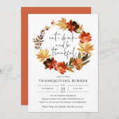 Rustic Fall quitte Thanksgiving Diner Invitation (Devant / Derrière)