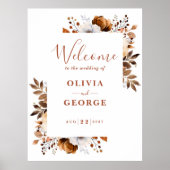 Rustic Fall Terracotta Floral Mariage Affiche de b (Devant)